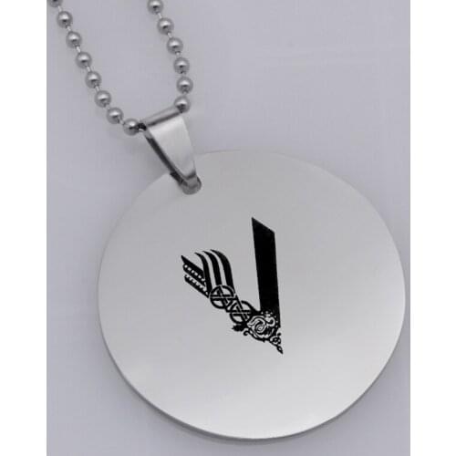 Ufine disc laser printing pendant game player belief Big V pendant stainless steel jewelry necklace N476