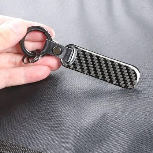 Universal Carbon Fiber Car Key Chain Ring For Suzuki Volvo Tesla Skoda VW Smart Seat Subaru Ssangyong Vauxhall Car Accessories