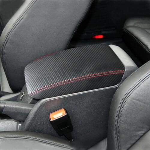 Car Interior Carbon Style Microfiber Leather Center Armrest Cover Trim For VW Golf 6 MK6 2010 2011 2012 2013