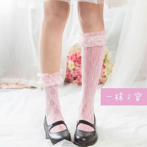 Japanese Lolita Lace Lace Knee Socks Large Lace Sweet Mesh Socks Lace Side Stacking Socks Korean Retro Art Socks