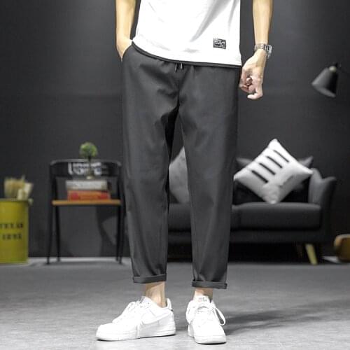 Japanese mens versatile cargo pants, 2021 straight cut pants, mens fashion casual pants in pure color