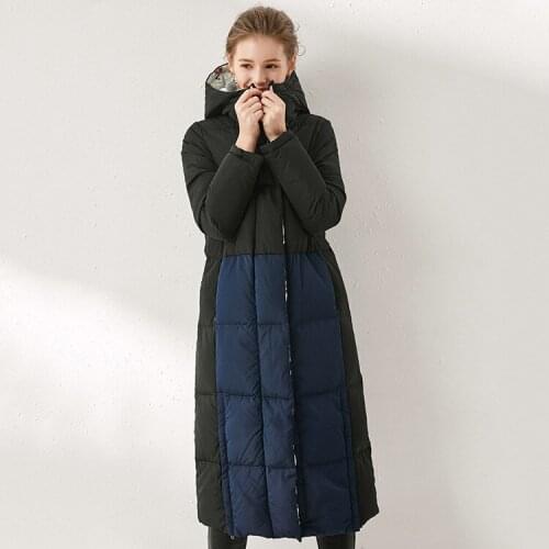 States new womens Down Jacket clothing boutique winter 2020 Winter spot colours hooded thickening long Loose down jacket