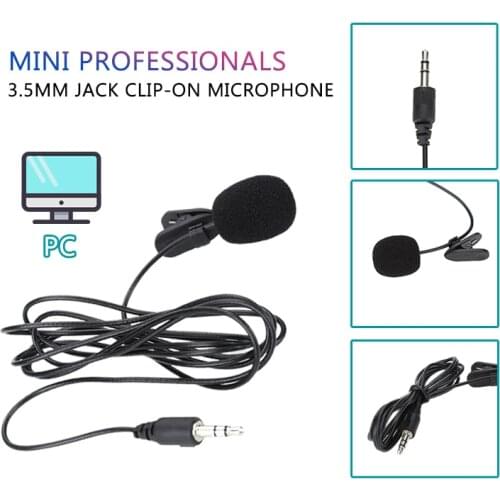 1.5 M Mini Portable Microphone Clip-on Lapel Mic Wired Mikrofo/Microfon For PC 3.5 Mm Stereo Mic Audio Microphone Portable Audio