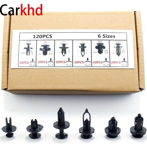 120PCS 8/9/10mm Auto Fasteners Rivets Clips Car Bumper Door Trim Panel Fender Liner Clips Retainer for Mitsubishi Honda Nissan