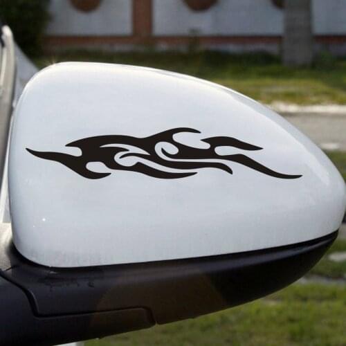 2PCS Cool Fashion Fire Style Car Stickers Black Reflective Flame Cars Bumper Door Body Red Vinyl Decoration Fire Auto Sticker