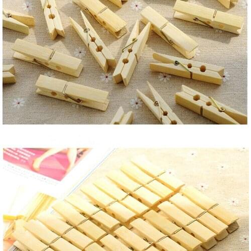 20 Pcs Wood Clips Clothespin Clips for Photo Paper Handicrafts Photos Papers Clothes Pegs Home Decoration