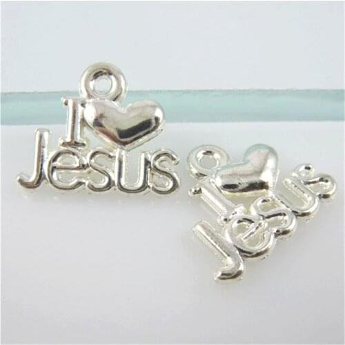 20pcs Charms I love Jesus 15x13mm Antique Making Pendant fit,Vintage Tibetan Silver Bronze,DIY Bracelet Necklace 10037
