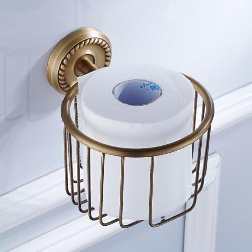21.5cm*16cm*14cm All copper European antique bathroom toilet paper rack toilet toilet antique towel rack