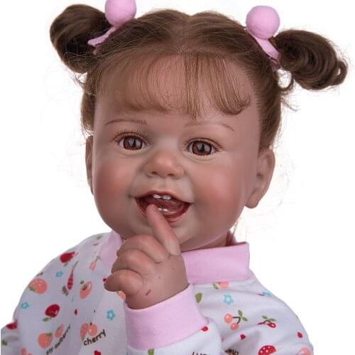 27 Inch Lovely Girl reborn baby Doll Cloth Body huge happy bebe silicone Cotton toddler dolls For Kids Playmates gift