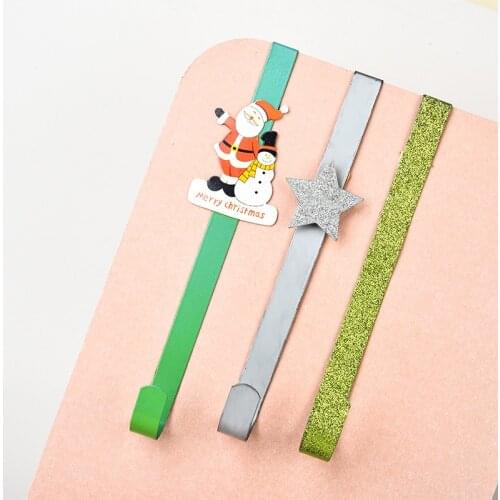 3pcs/set Christmas Wreath Hook Hangers Removable Door Storage Rack Organizer Coat Bag Hat Robe Hanging Holder
