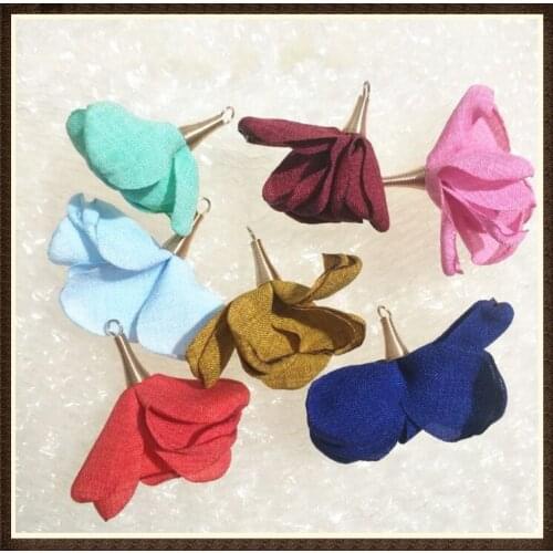 30pcs new arrived flower pendants mix colors by random 5mm length for women earring making jewelry findings shopper keeper