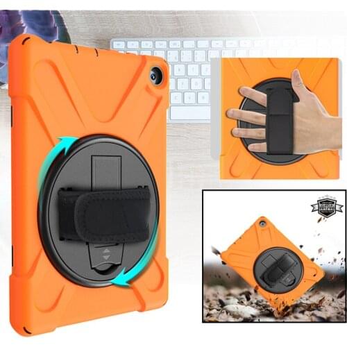 360 Rotation Hand Strap Kickstand Silicone Funda Kindle Fire HD8 2020 Protective Cover For Fire HD 7 10 2017 2019 8 Plus Case