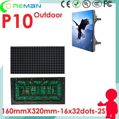 Aliexpress led matrix module p10 rgb full color 16x32 1/2 scan , full color led panel p3 p4 p5 p6 p10 smd outdoor