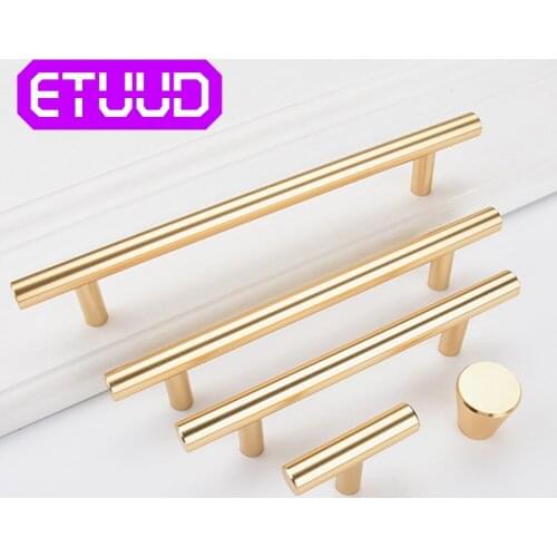 ETUUD 12Pcs Modern Aluminium Kitchen Door Cabinet T Bar Handle Pull Knob cabinet knobs furniture handle cupboard drawer handle
