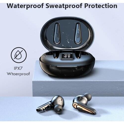Wireless BT5.0 In-ear Sports Earbuds Earphone TWS Waterproof Bluetooth Hi-Fi Stereo Earphone With Microphone Charging Bin