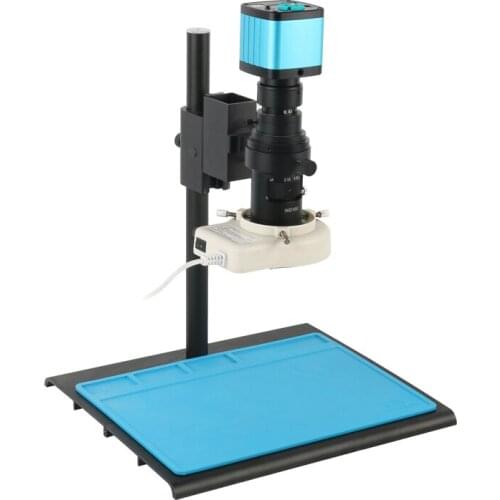 1080P 2K 48MP HDMI USB Digital Microscope Camera 200X 500X C Mount Lens Kit for Recoder Industrial PCB Soldering Microscope