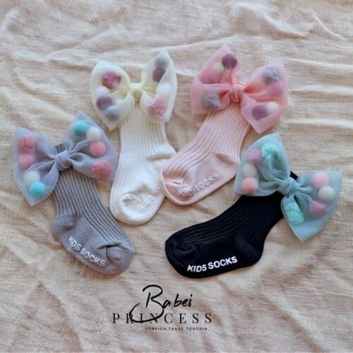 Stripes Girls Bow Cotton Color Baby Socks Cute Toddler Knee Anti Slip Newborn Baby Socks Leg Warmers Medias Baby Stuff BW50YW