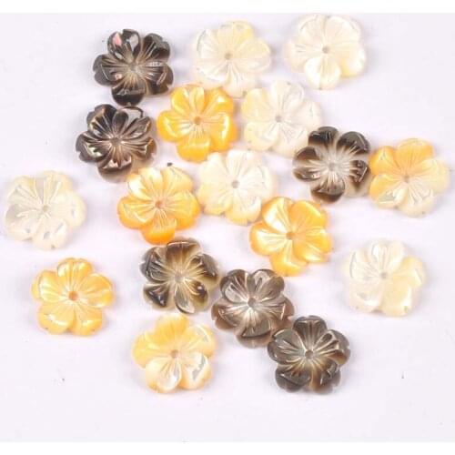 Flower Shape Natural Shell Beads For Jewelry Making Charms Earring Diy Accessories Mother Of Pearl Seashell 5pcs 12mm tr0382