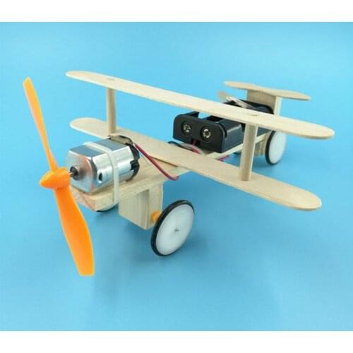 Taxiing Airplane Practical Rotate Freely Wood Physics Science Learning Kit School Educational Tool for Kid