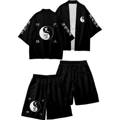 Anime Tokyo Revengers Cosplay Costume Kurokawa Izana Kimono Black Red Coat Tenjiku Hanagaki Takemichi Cloak Tops Summer