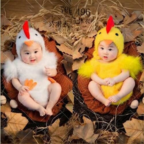 Fashion Show Newborn Babys Boy Girls Costume Photo Photography Prop Chick Hat Siamese Clothes Outfits Photo Studio