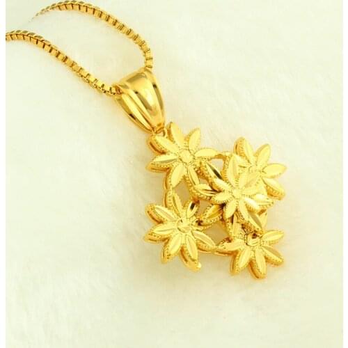 The New Arrived Fashion Cross Flower gold color African Pendant Necklace Fashion Jewelry Gifts For Women