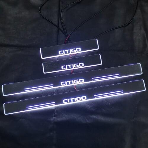 Welcome Pedal Lights For Skoda Citigo 2011 2012 2013 - 2020 Pedal car Door Sill Pathway lamps led thresholds scuff plates auto