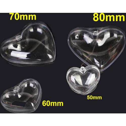 10pcs Transparent Plastic Filled Heart Ball Ornaments Clear Bauble For DIY Wedding Decorations Party Birthday Decor(5/6/7/8cm)