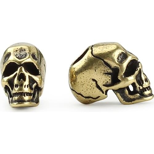 Outdoor Copper Flower Grain Skull Paracord Beads Punk Cool Skull Brass Knife Beads Umbrella Rope Bead