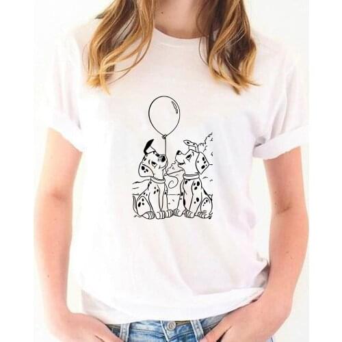 Spotted Dog Funny T Shirt Women Harajuku Cute 101 Dalmatians Summer New Fashion T-shirt Girls Tshirt Tops Dropship