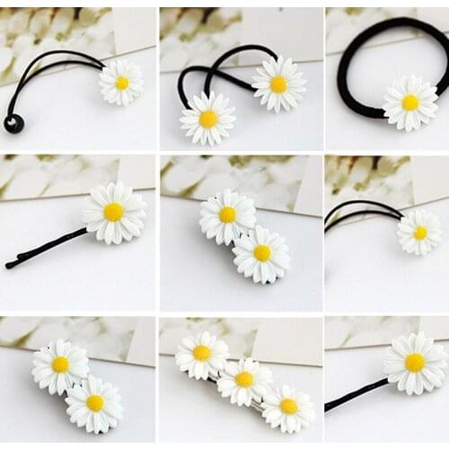 Fashion Summer Small Fresh Daisy Flower Elasticity Hair Clip For Women Korean Version New Hair Accessories Wholesale