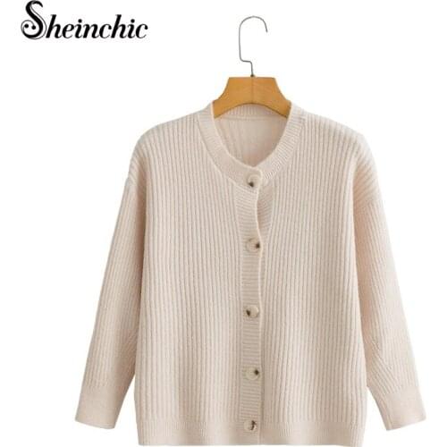 O-Neck Knitted Cardigan Women Autumn Winter Knit Sweater 2021 Loose Casual Long Sleeve Tops Mujer