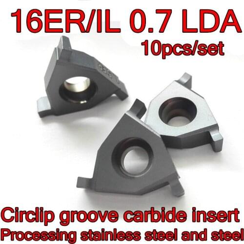 16ER/IL 0.7 LDA 10pcs/set CNC Shallow slot Circlip groove carbide insert Processing: stainless steel, alloy steel, etc