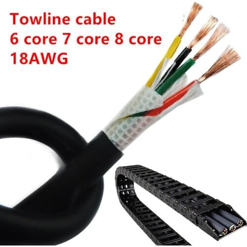 18AWG 6/7/8 core Towline cable 5m PVC flexible wire TRVV resistance to bending corrosion resistant copper wire