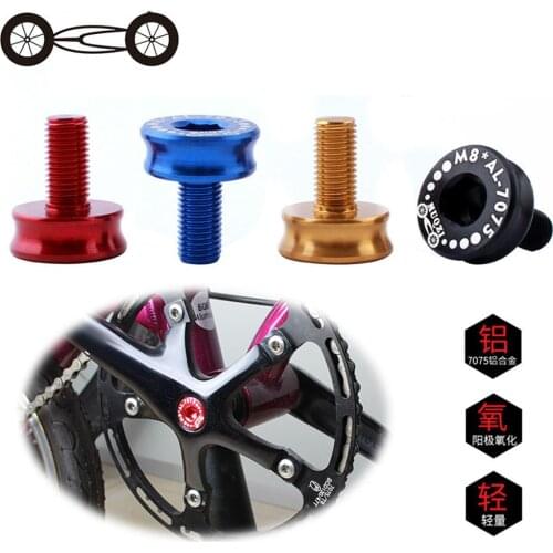 2pcs Bike Bottom Bracket Axle Crank Bicycle Allen Key Arm Screw Axis Fixing Bolts Crank M8 Set Aluminum Alloy Cycling Parts