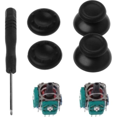 2021 3D Analog Axis Module Potentiometer Black Joystick Thumbsticks Silicone Cover Screwdriver Replacement Kits for playstation