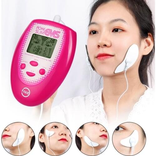 EMS Micro-Current V Face Lifting Beauty Machine Facial Skin Tighten Release Neck Pain Vibration Massager Arm leg Slimming Device