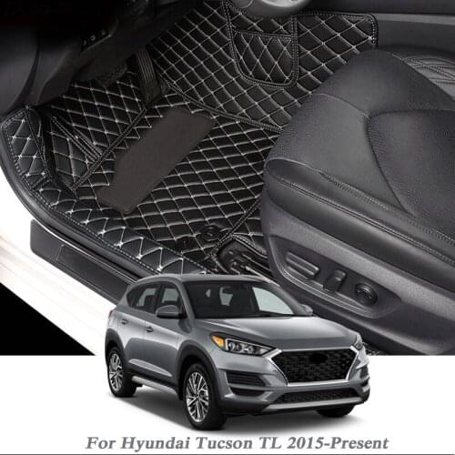 Car Styling PU Leather Floor Mat For Hyundai Tucson TL 2015-Present Auto Foot Pad Carpet Warterproof Cover Internal Accessories