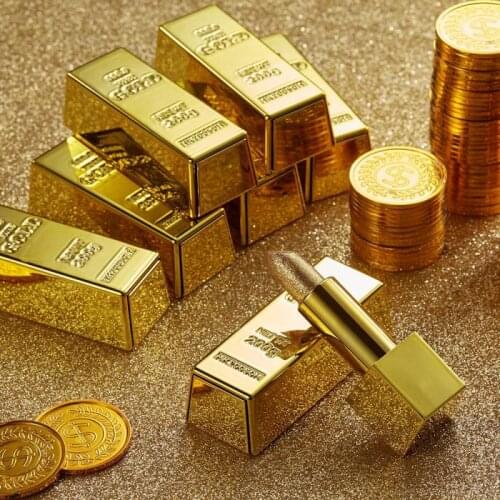 Velvet Matte Lipstick Gold Lipstick Square Lipstick 5 Colors Optional Shell Lip Glaze Waterproof Not Stick Cup Lip Gloss Make Up