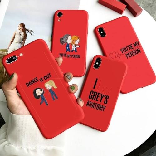 Greys Anatomy Phone Case Red Candy Color for iPhone 11 12 mini pro XS MAX 8 7 6 6S Plus X SE 2020 XR