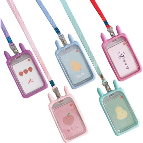 Card And Money Holders Children Card Sets Neck Pouch Cartoon Silica Gel Card Holder Id Card Holder Multi-color Optional Cute