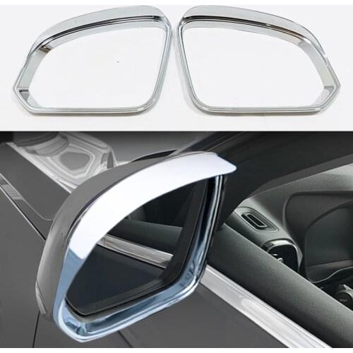 For Volvo XC40 2019 2020 2021 Chrome Sun Rain Guard Shield Deflector Trim Side Door Mirror Cover Decoration