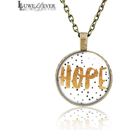 Dream Hope Necklace 727 25mm Bronze 30mm Wood Rhinestone Double-sided Moon Round Glass Pendant For Women Gift