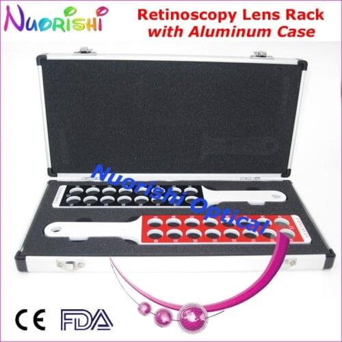 E03-9 Ophthalmic Optometry Optical Retinoscopy Board Lens Rack in Solid White Handle Flipper Packed Aluminum Case Free Shipping