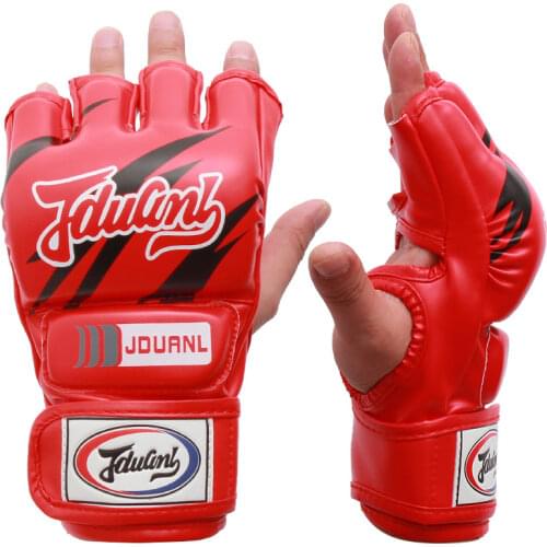 JDUanL Open Fingers Fingers Kids Adult MMA Boxing Muay Thai Gloves Sparring Martial Arts Grappling Training Gear Mitts DDO