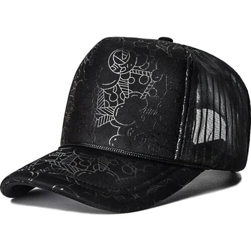 High hat male fashion popular logo baseball cap male summer streets mesh breathable mesh caps males cap