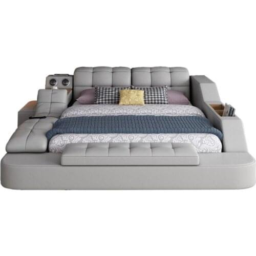 Leather Bed Frame Massage Home Bedroom Furniture Camas Lit Muebles De Dormitorio Yatak Mobilya Quarto Bet