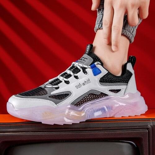 Mens Shoes 2021 Summer New Mesh Breathable Mens Fashion Hollow Sports Non-Slip Running Net Shoes Mens Casual Shoes