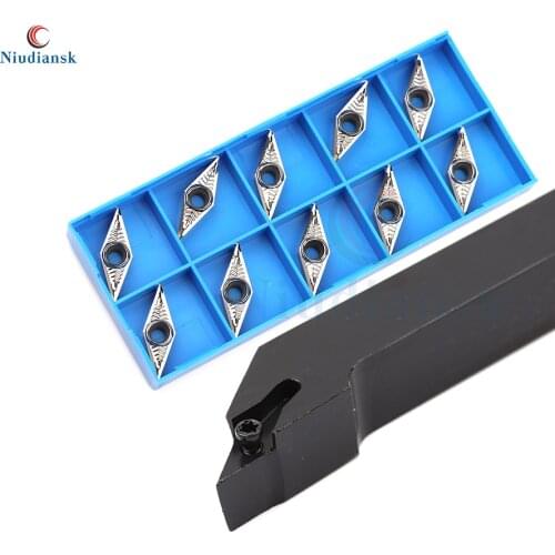 10pcs VCGT1604 VCMT1604 Carbide Inserts 1pc SVJCR1616H16 External Tool Holder SVJCR2020K16 SVJCR2525M16 SVJCL Turning Tools Suit