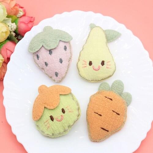 10pcs/lot DIY Handmade cute fruit Padded Patches Appliques For Clothes Sewing Supplies DIY Hair Decoration